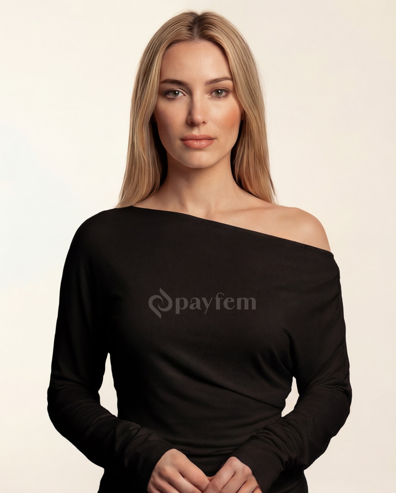 Natural Soft Cowl Neck Long Sleeve Blouse