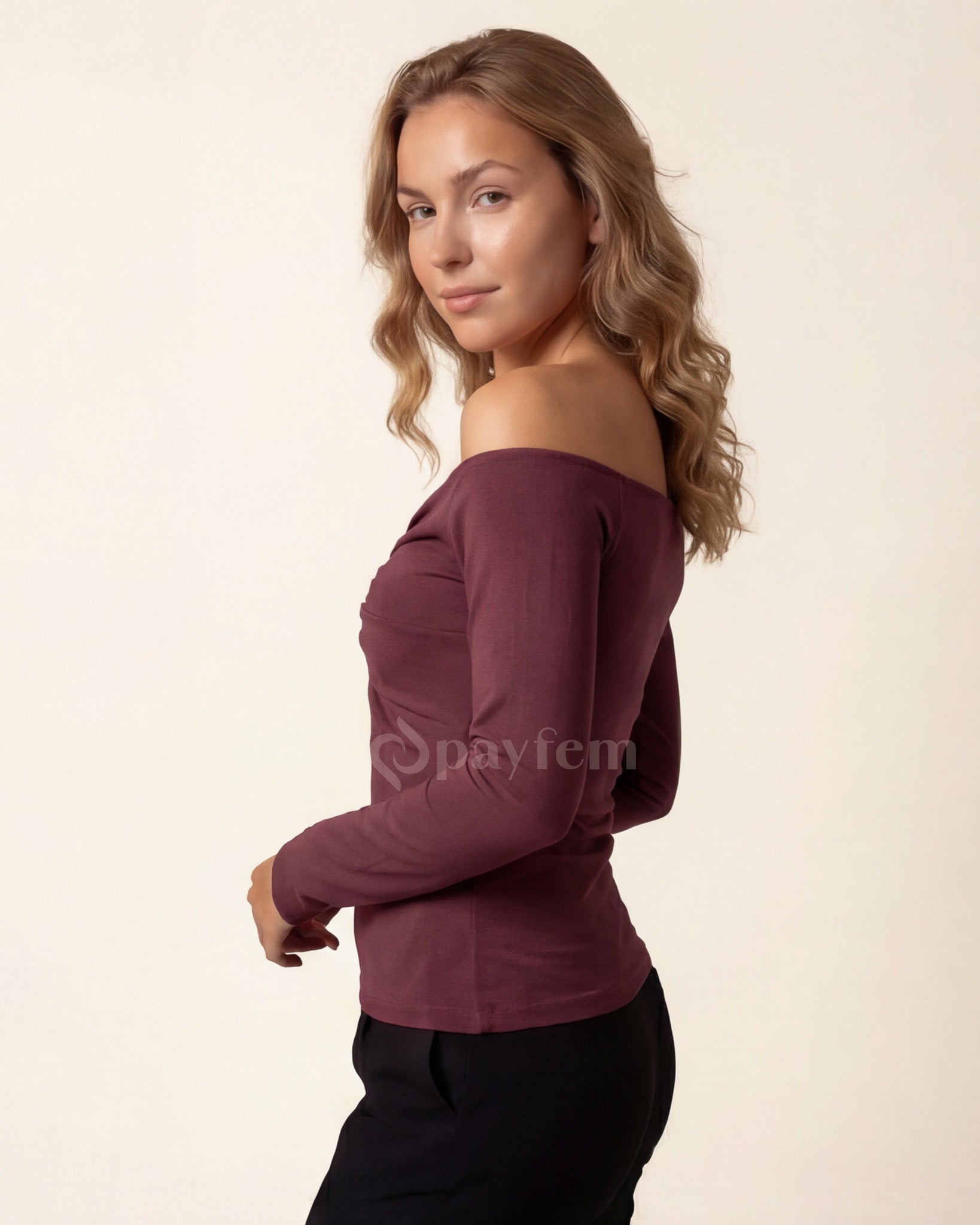 Bambu Bağlamalı Uzun Kollu Bluz