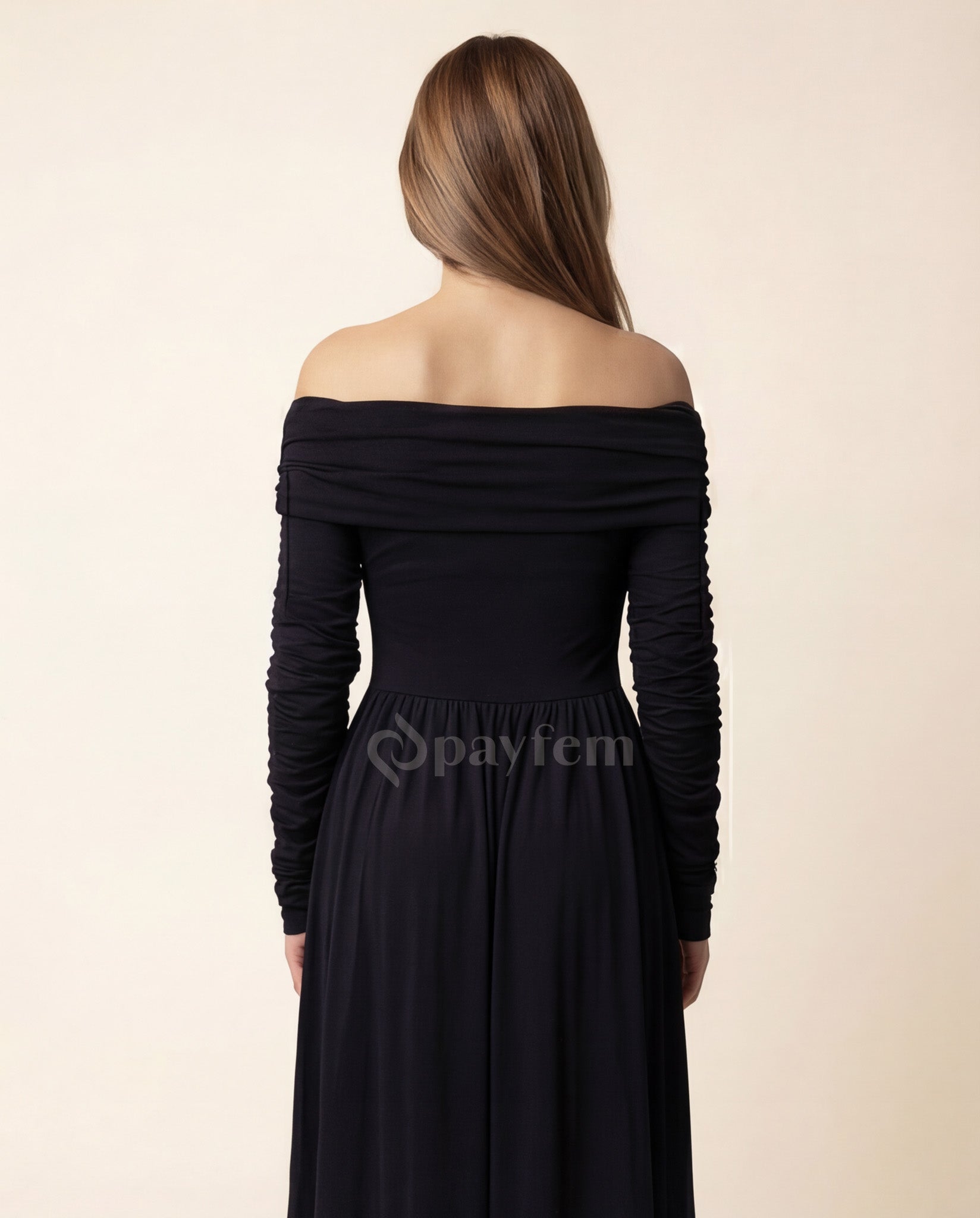 Natural Soft Boat Neck Dress