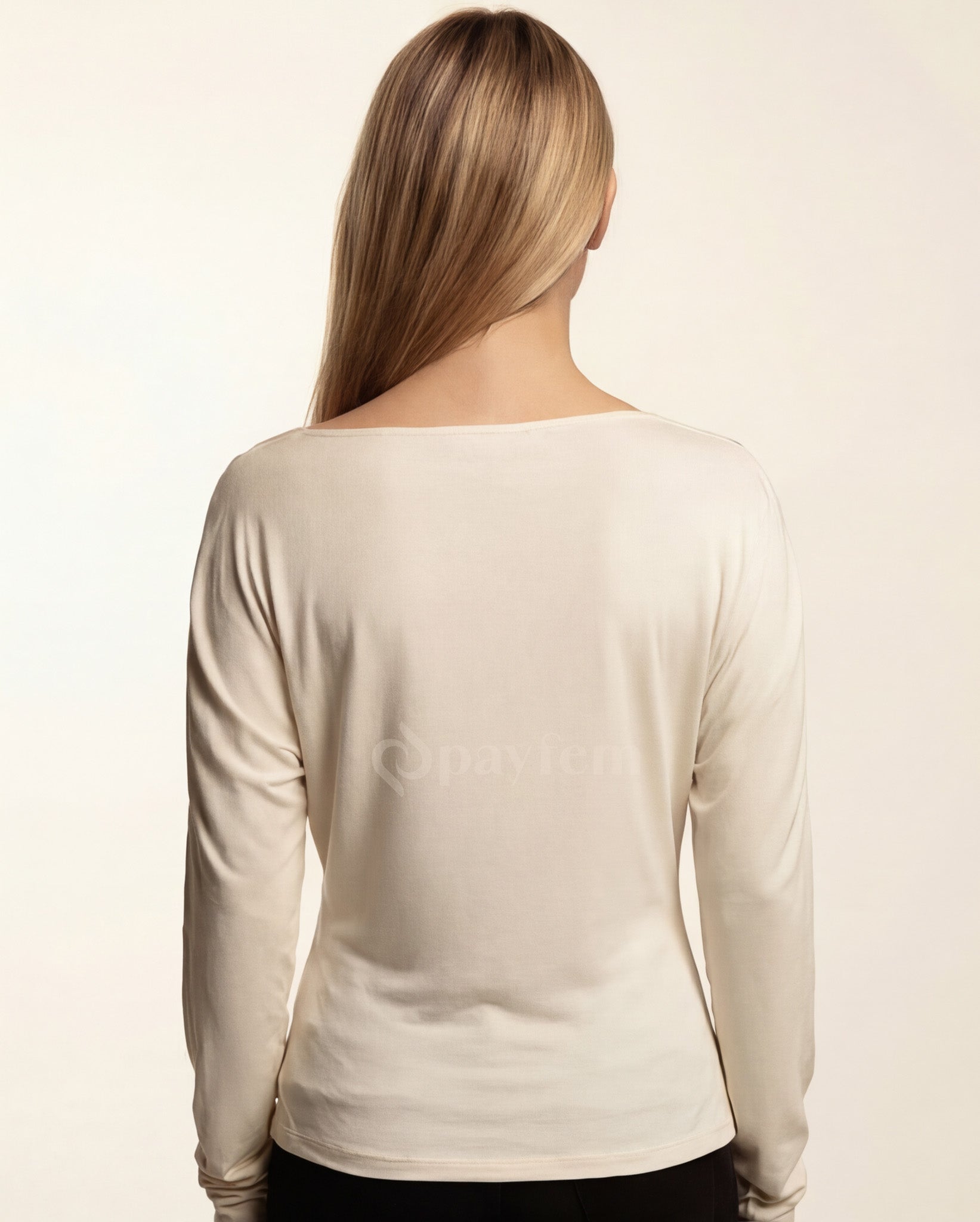 Natural Soft Cowl Neck Long Sleeve Blouse