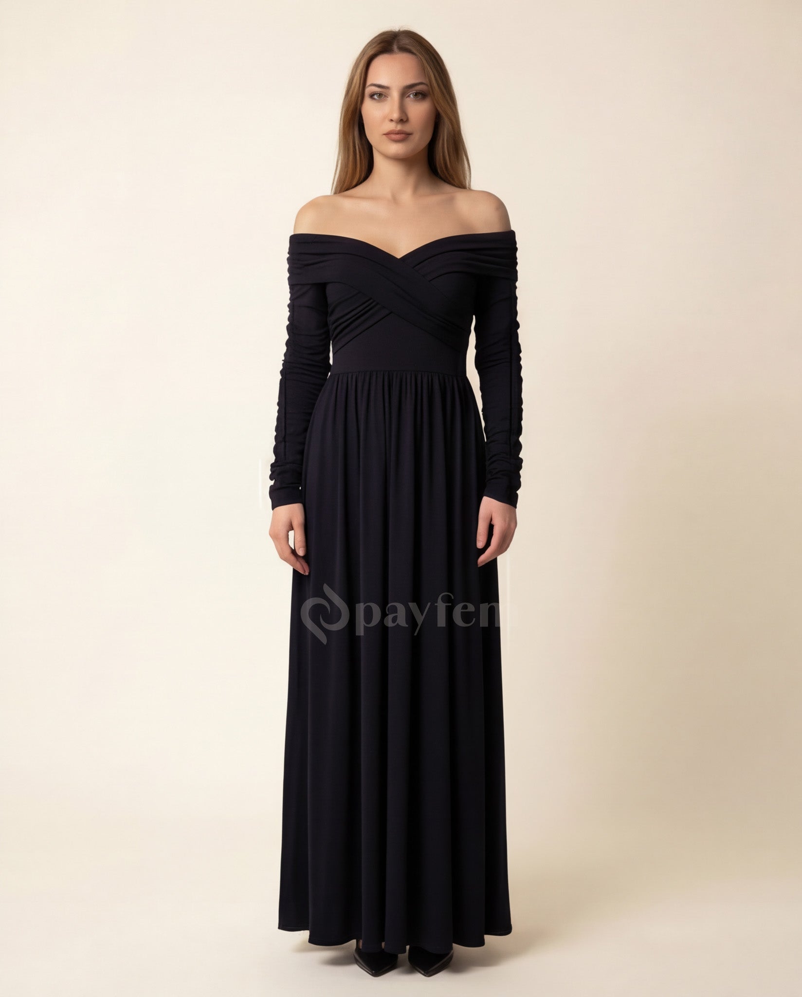 Natural Soft Boat Neck Dress