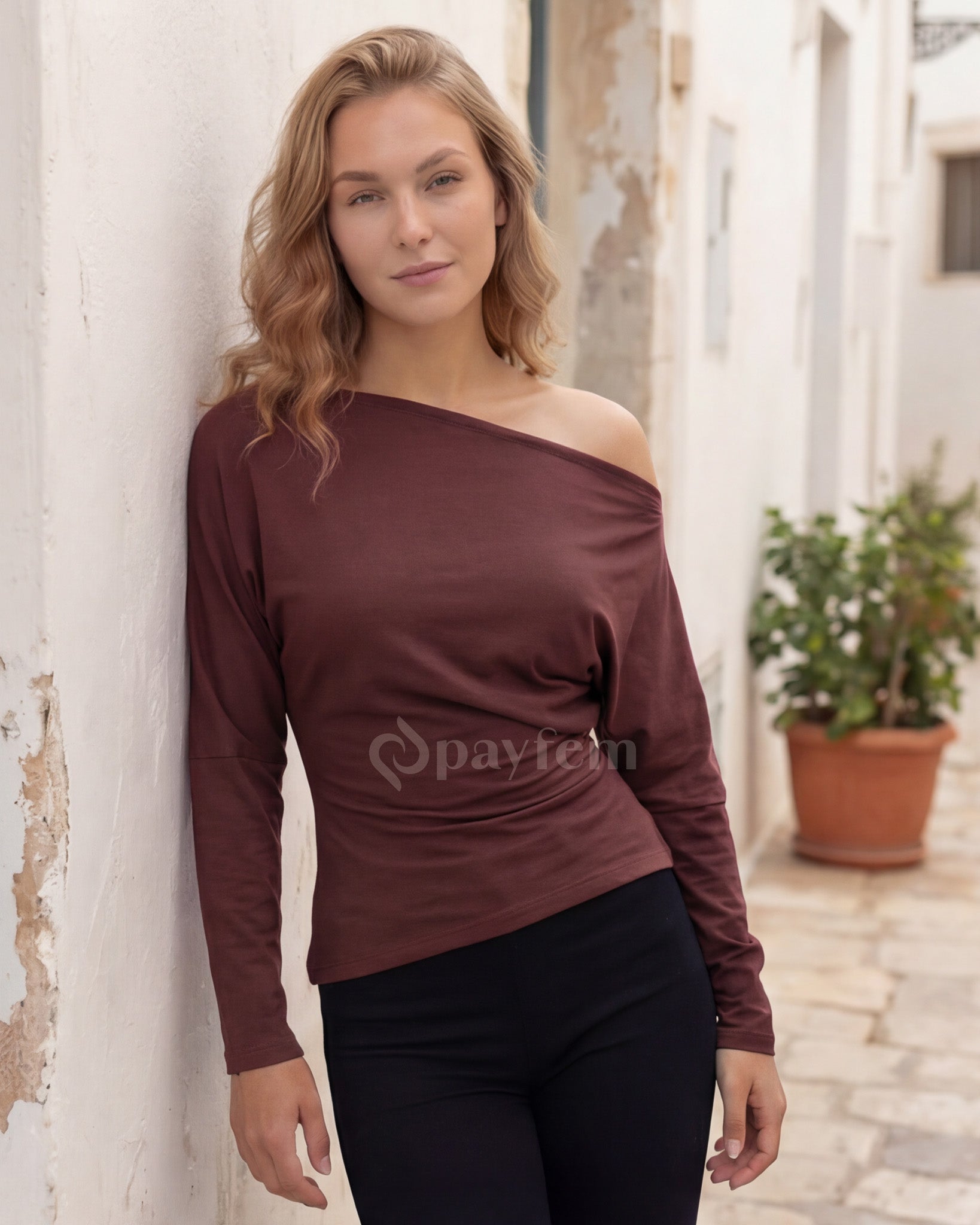 Bambu Açık Omuzlu Bluz