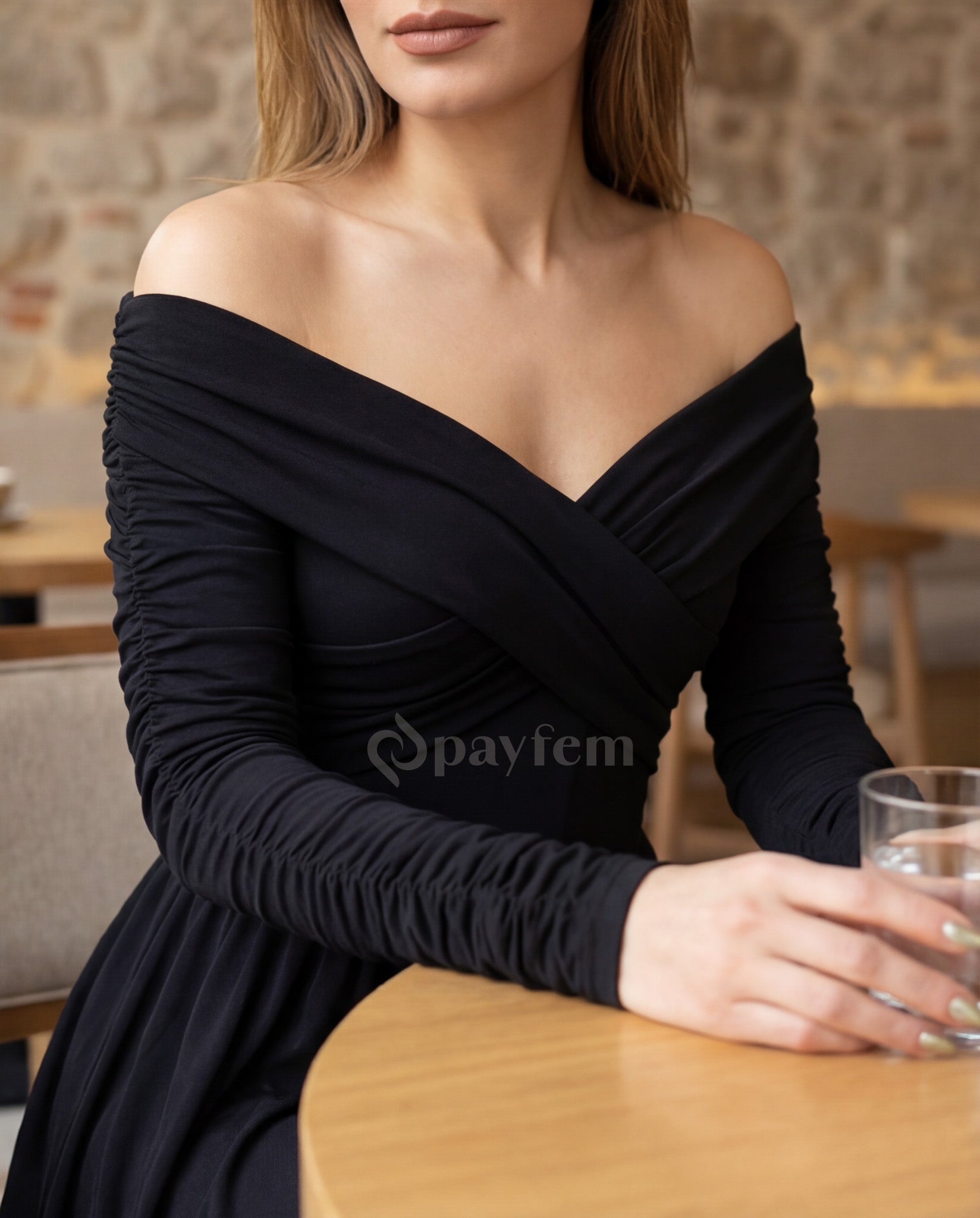 Natural Soft Boat Neck Dress