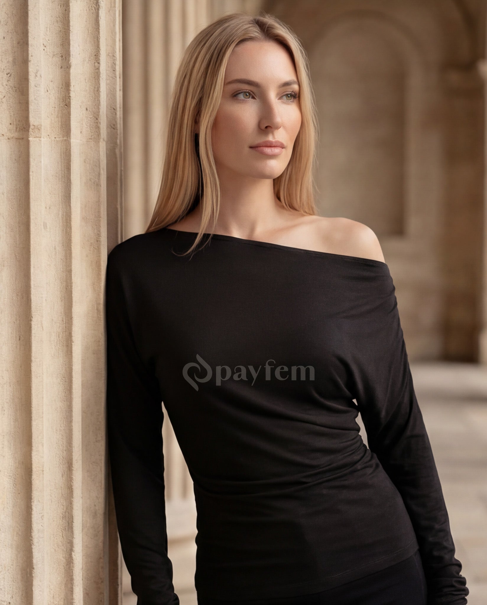 Natural Soft Cowl Neck Long Sleeve Blouse