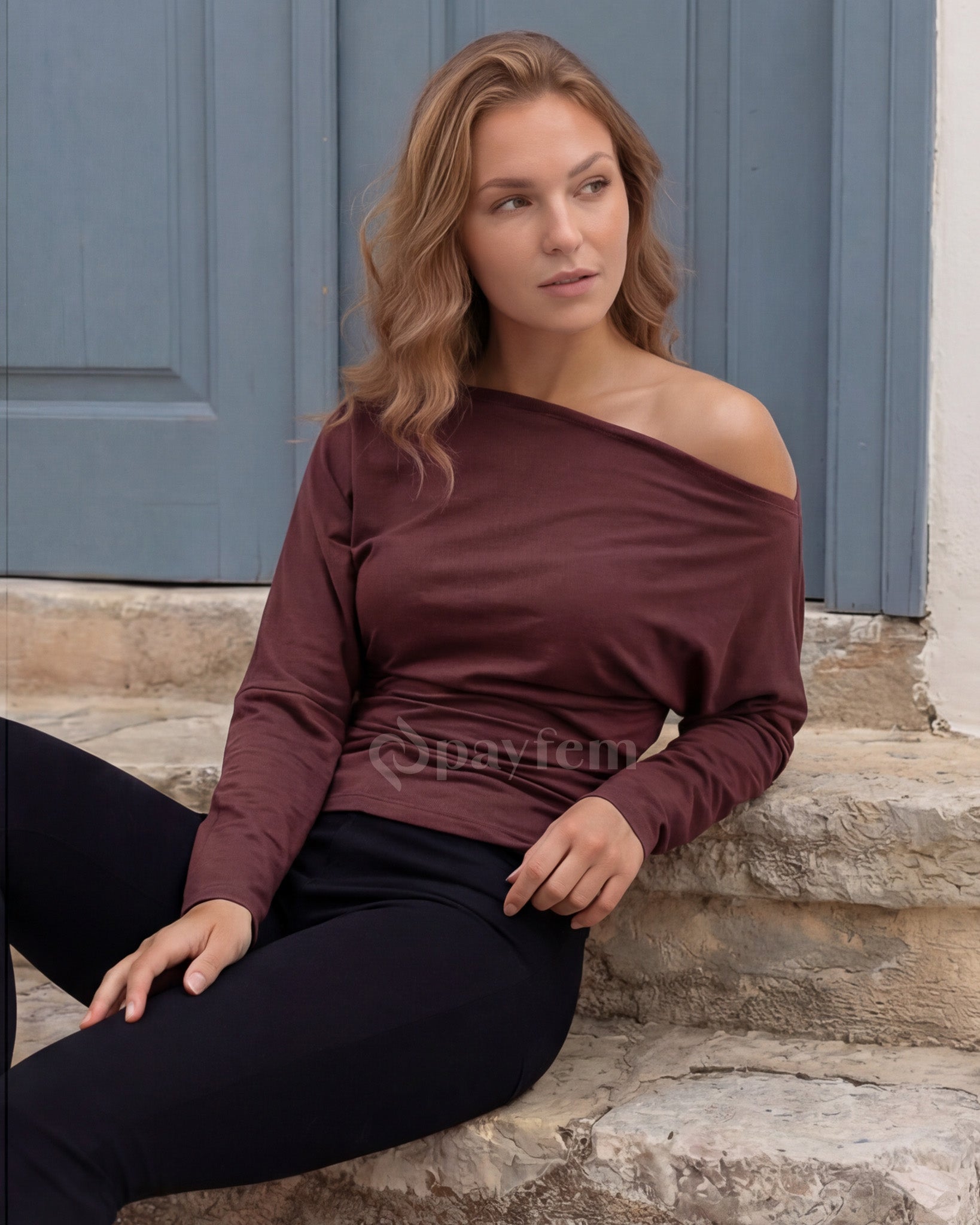 Bambu Açık Omuzlu Bluz