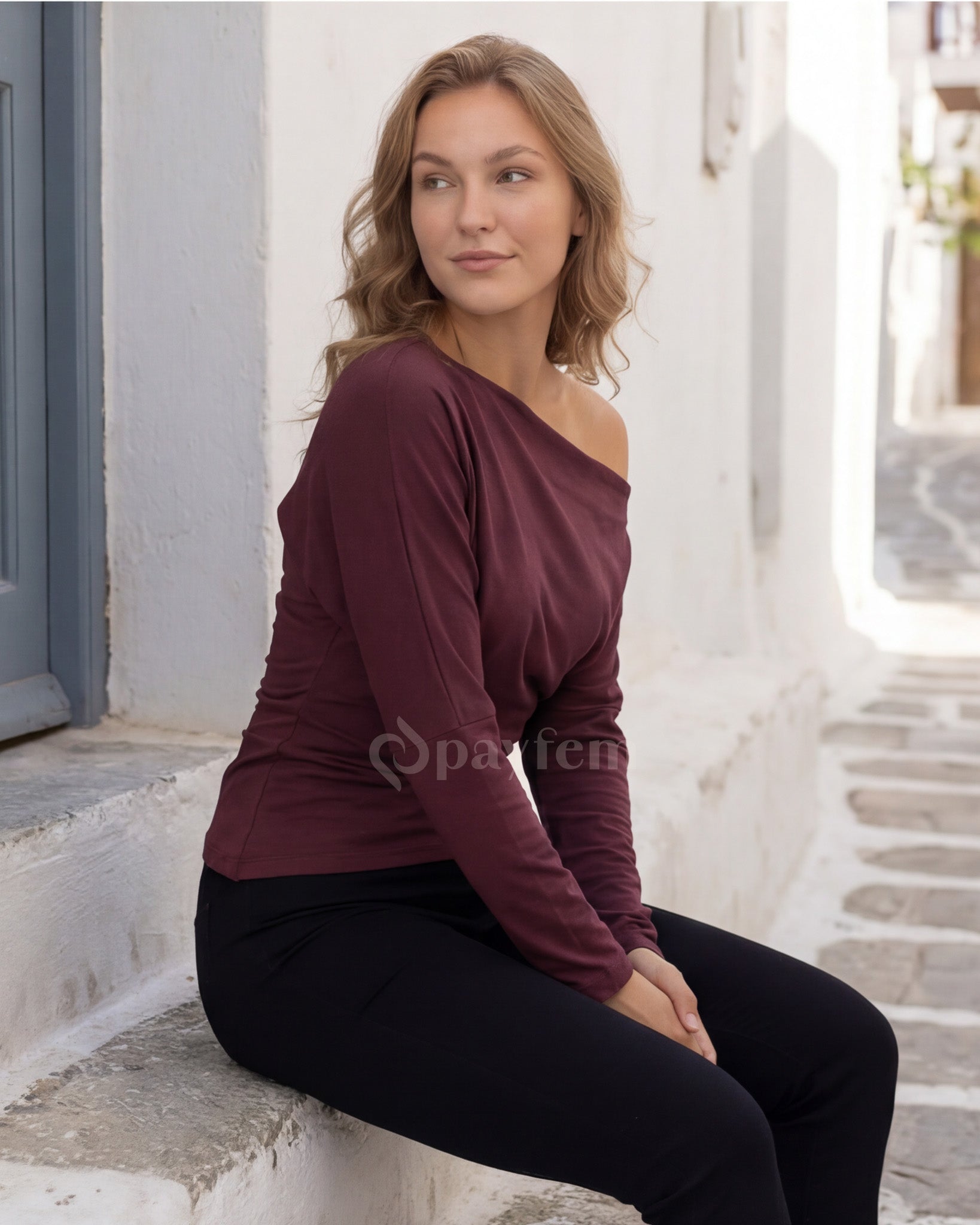 Bambu Açık Omuzlu Bluz