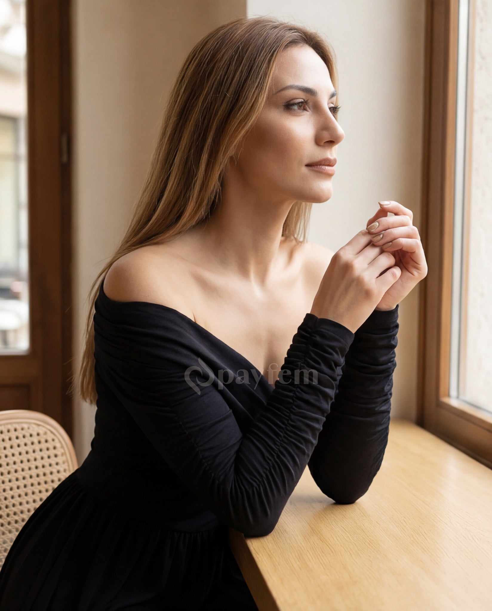 Natural Soft Boat Neck Dress