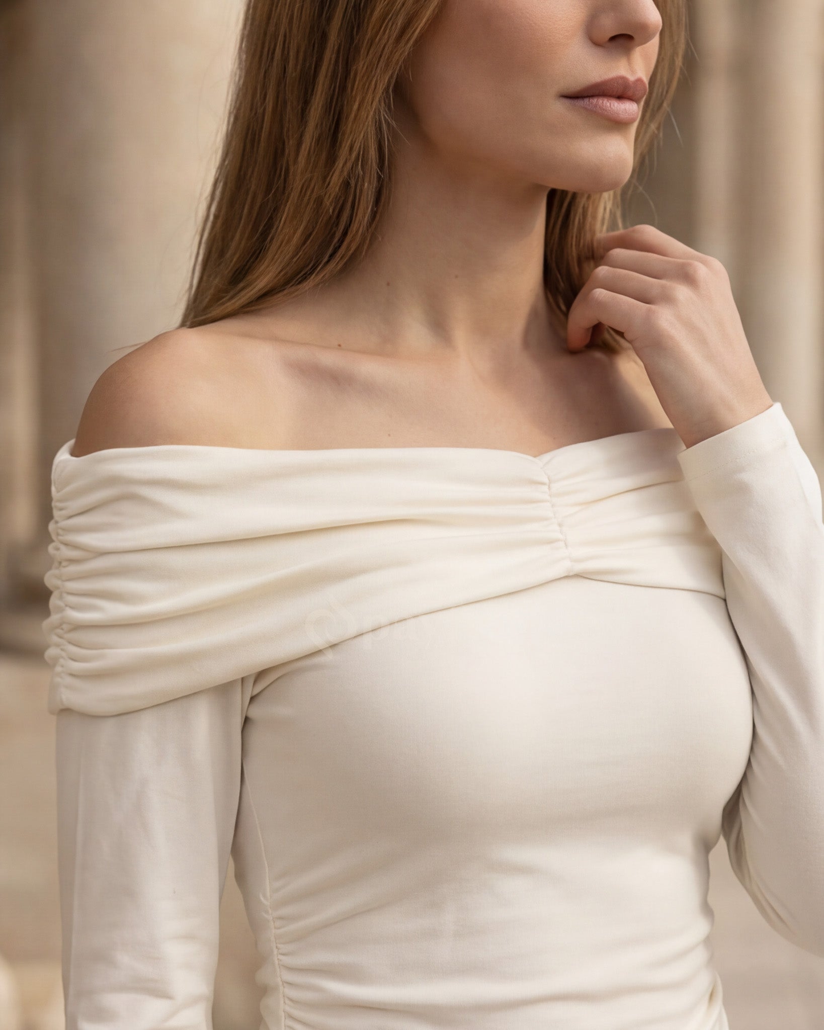 Natural Soft Long Sleeve Blouse