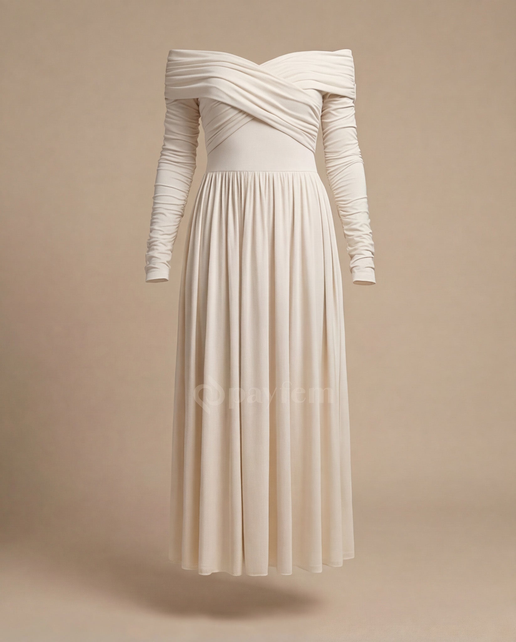 Natural Soft Boat Neck Dress