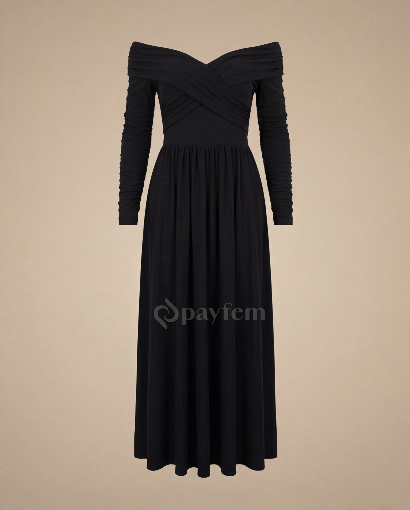 Natural Soft Boat Neck Dress