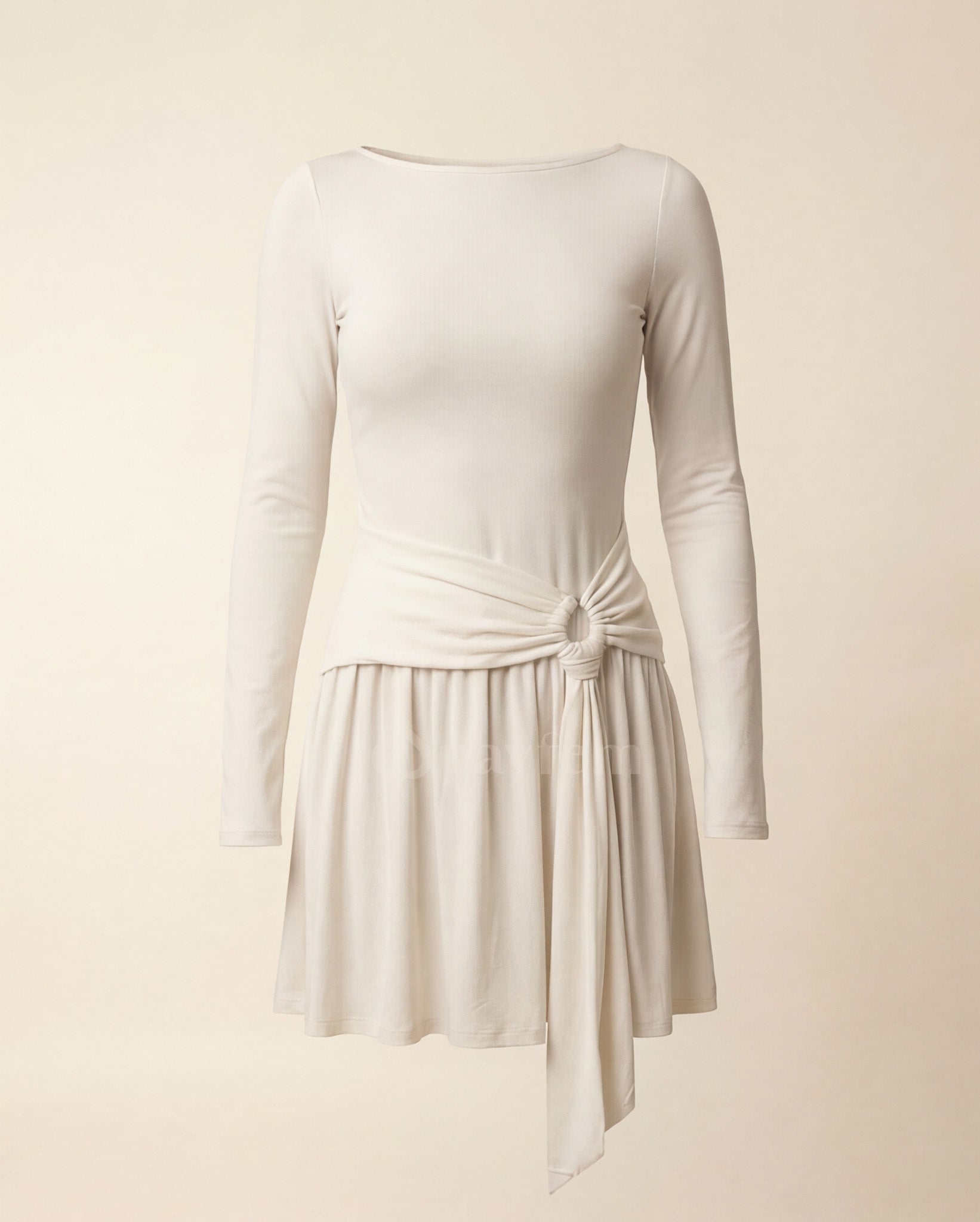 Natural Soft Kemerli Mini Elbise