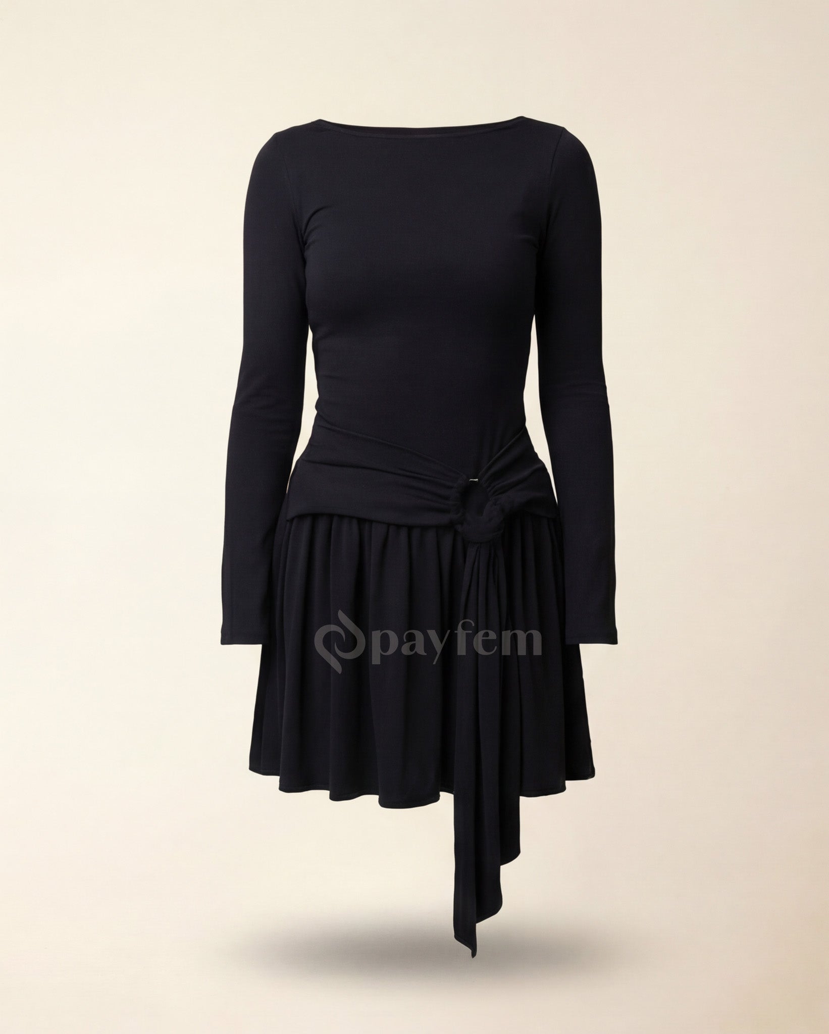 Natural Soft Kemerli Mini Elbise